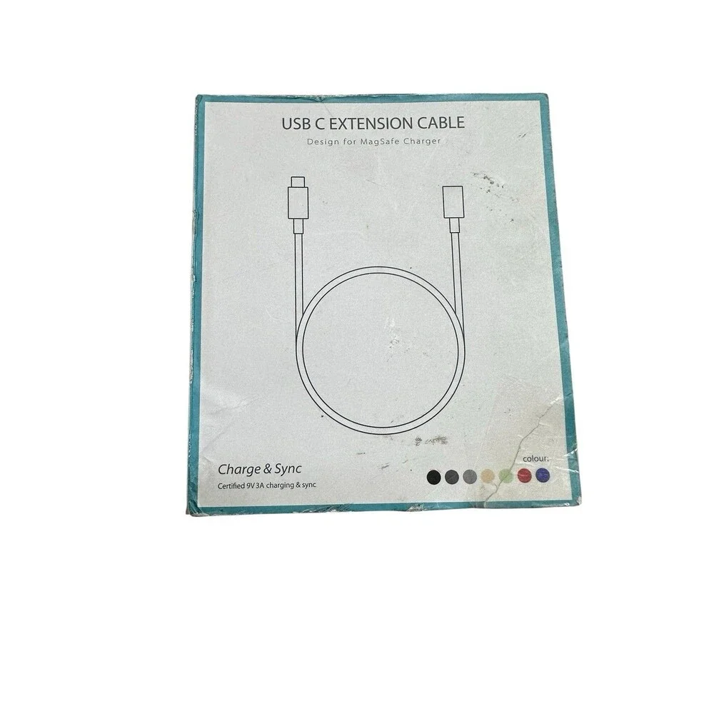 USB C Extension Cable Designed for MagSafe Charger Up to 9V 3A Charging Speed